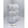 Набор пластиковых шаров ø 8 см молочный белый 6 шт. в прозрачной упаковке 86470